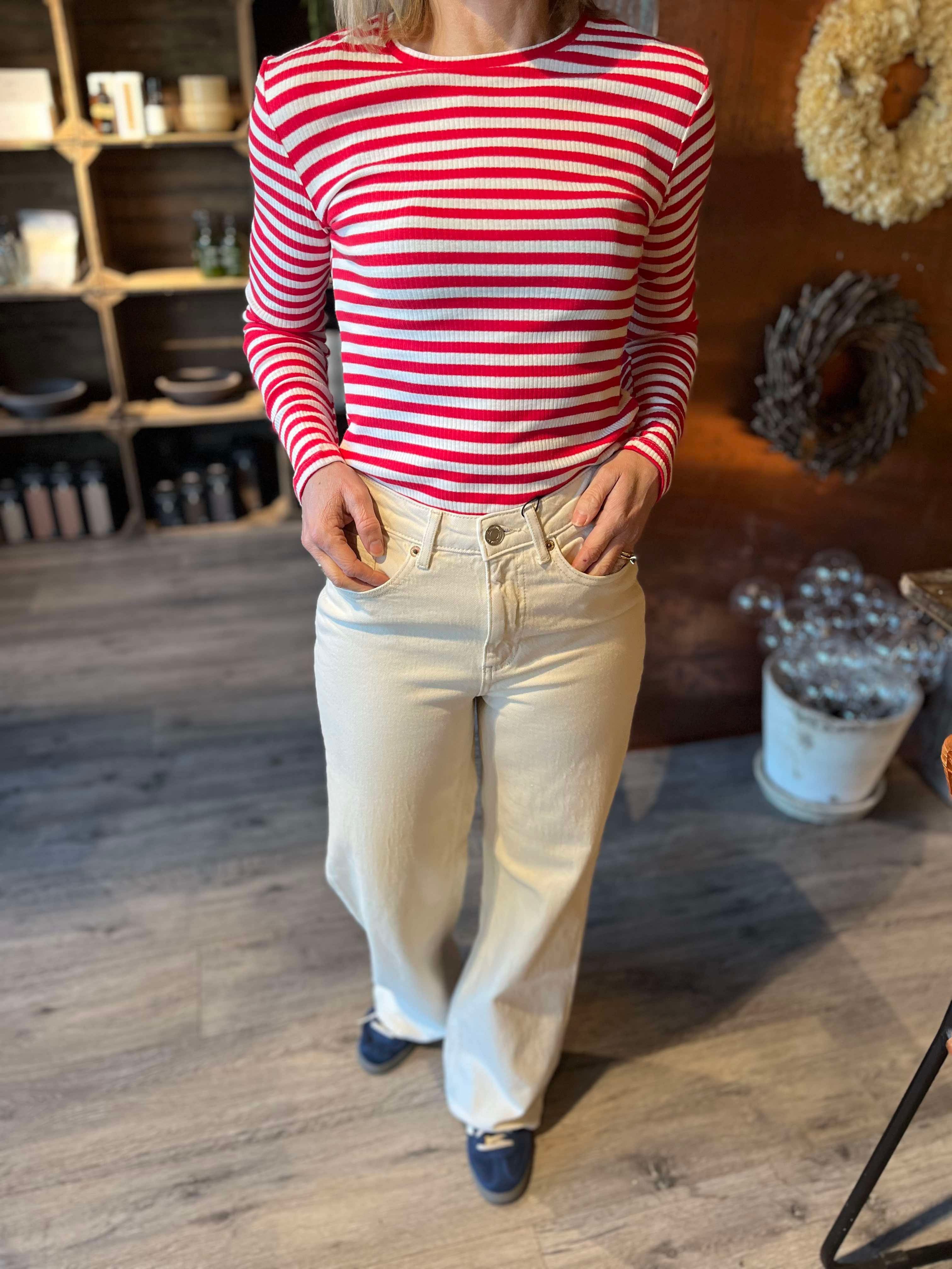 VMTESSA HR WIDE Jeans - Ecru